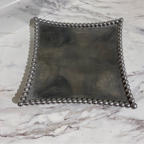 Vintage Mud Pie Silver Tray set Dragon Fly details Candy dish fragrance tray Y2K - Picture 4 of 7